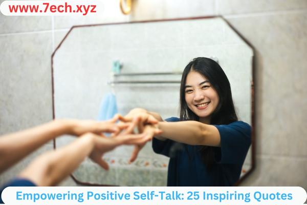 woman practice self talk conversation with mirror